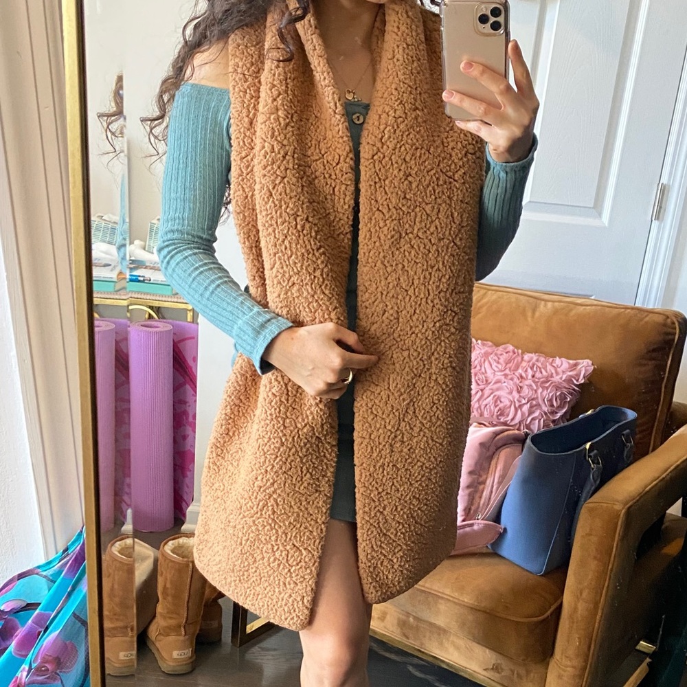 BROWN TEDDY SCARF (REALLY LONG)